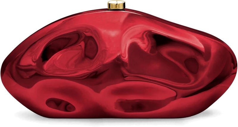 NEWROGENG Acrylic Clutch Purse for Women Evening Bag, Irregular Shell Acrylic Purse Box Clutch with Chain for Party Wedding Prom - Image 1